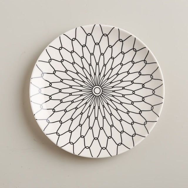 Geometric Pattern Ceramic Plate