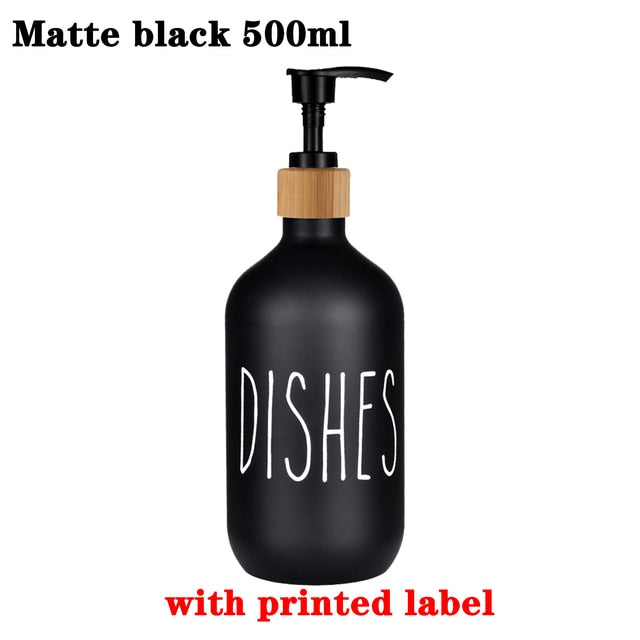 Dish Soap Bottle with Bamboo Pump